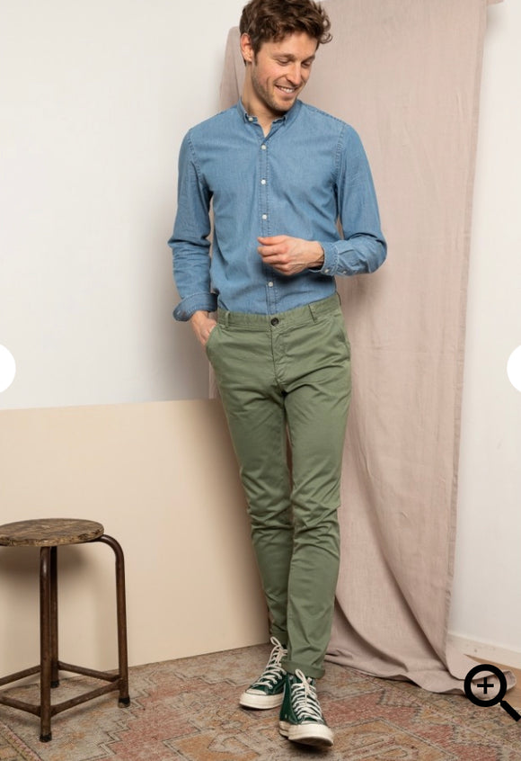 Pantalon Chino WALTER Vert de Gris